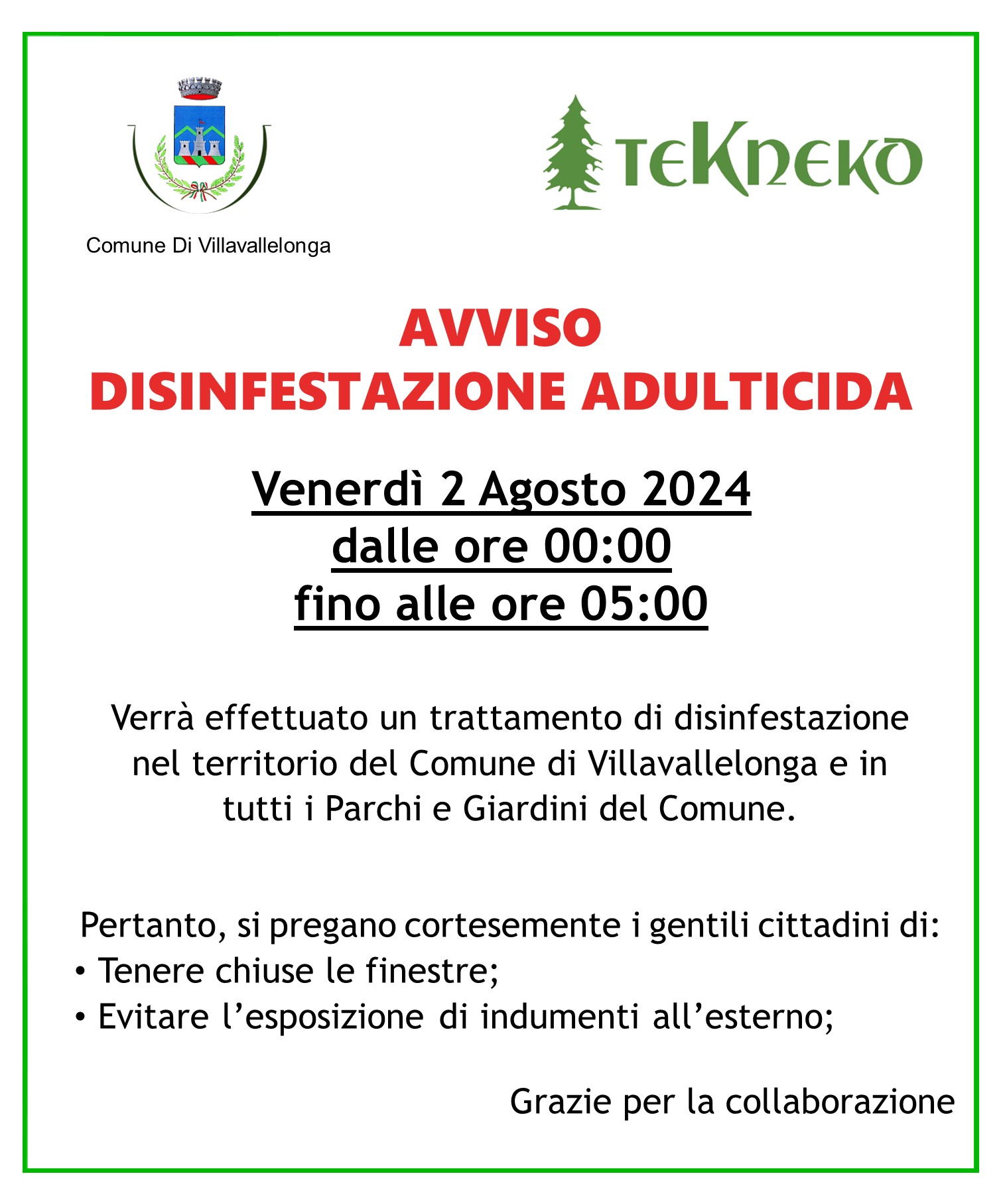 Disinfestazione Adulticida 02 Agosto