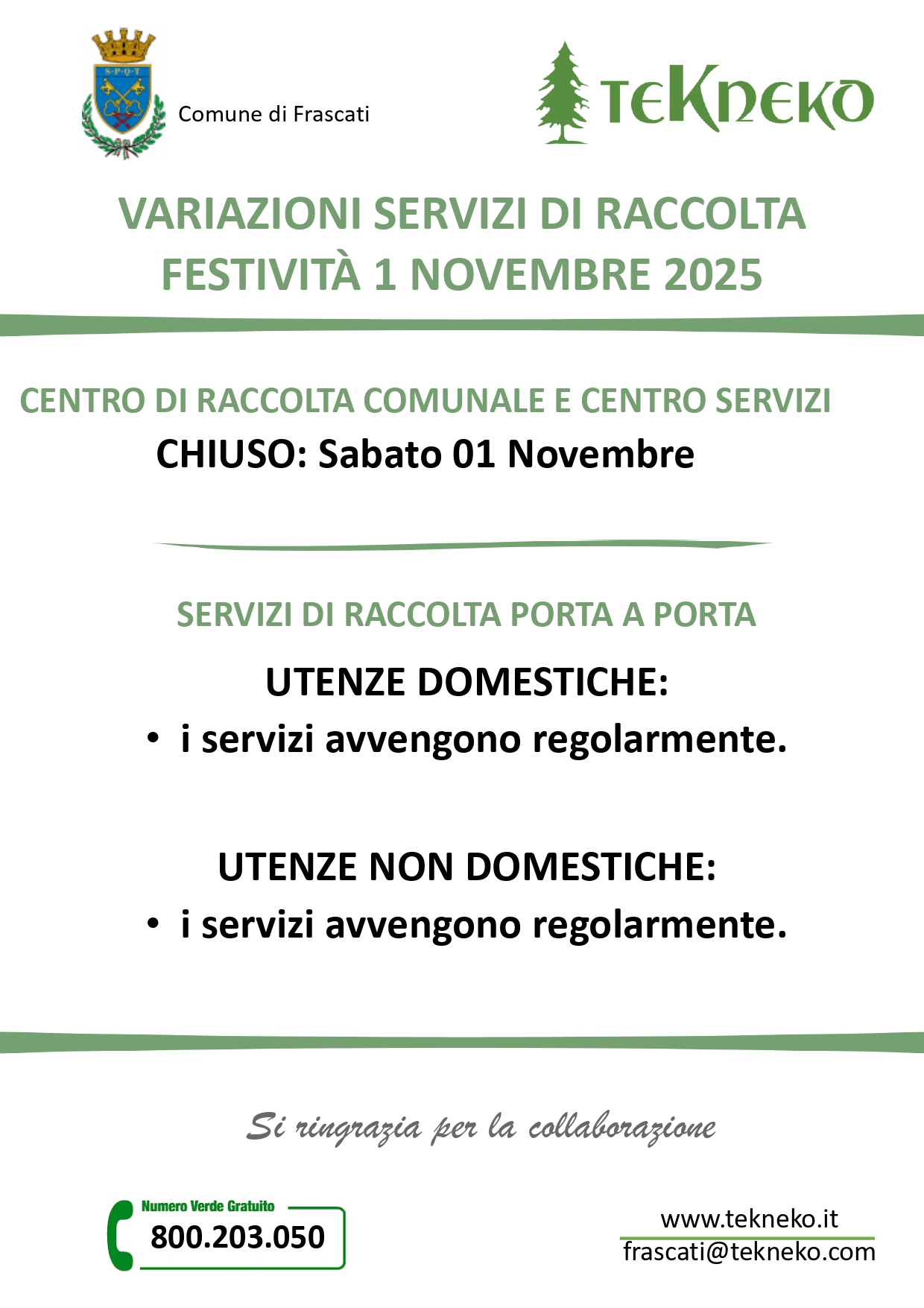 Festività 01 novembre 2025
