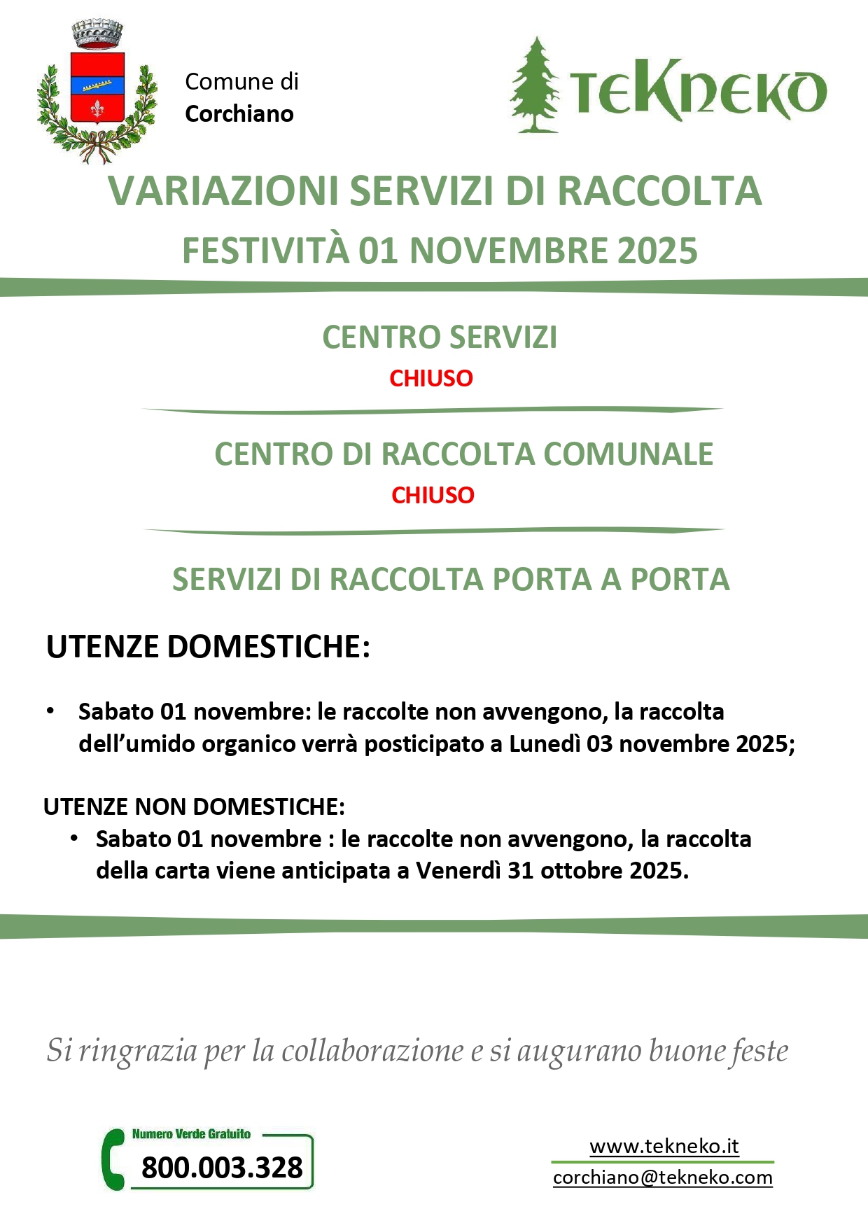 Festività 01 novembre 2025
