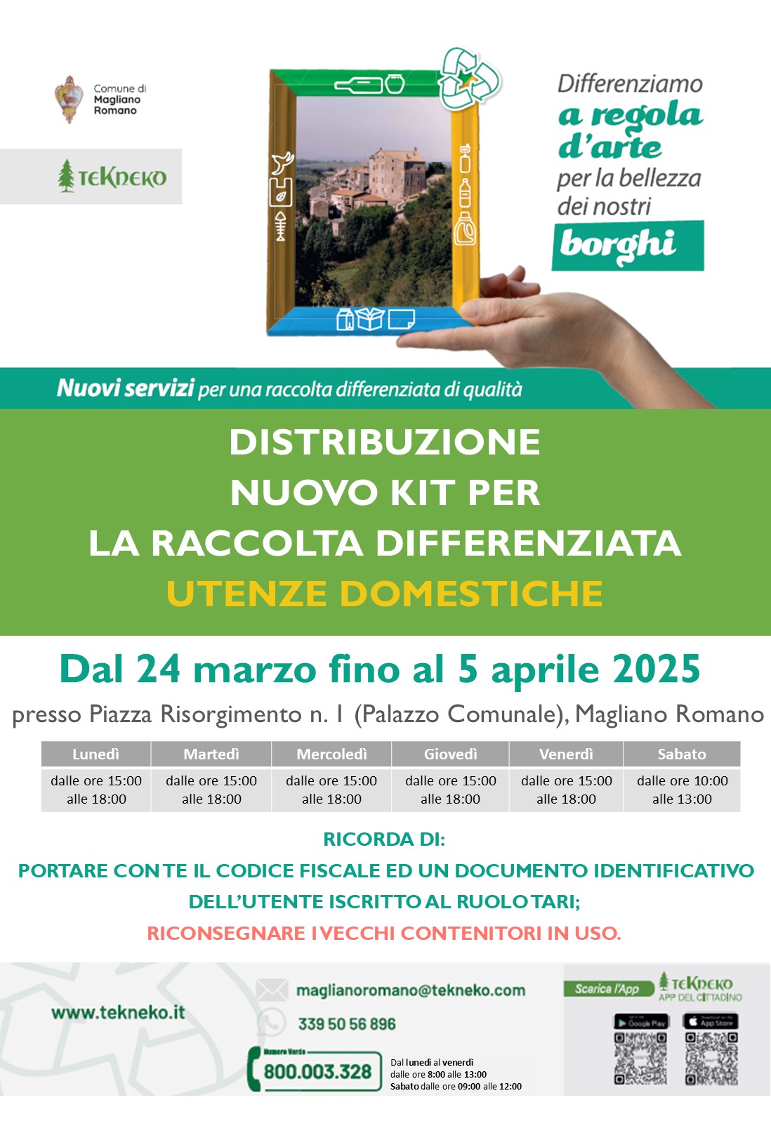Consegna attrezzature porta a porta